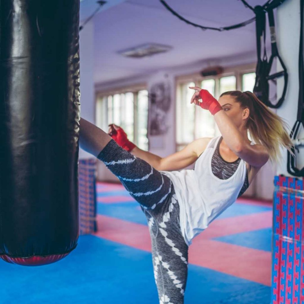 A LADY doing boxercise at fit club amersham