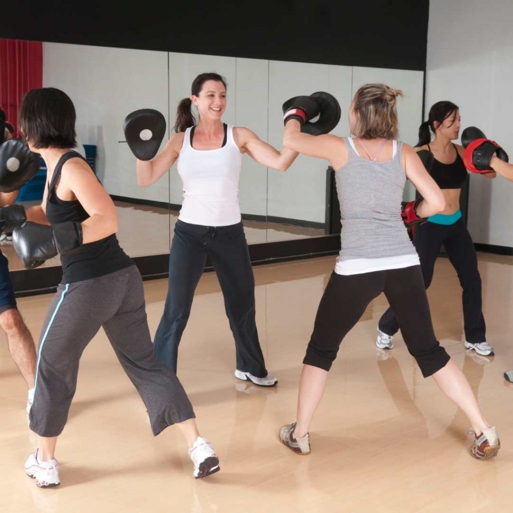 Group boxercise class being held at Fit Club Amersham